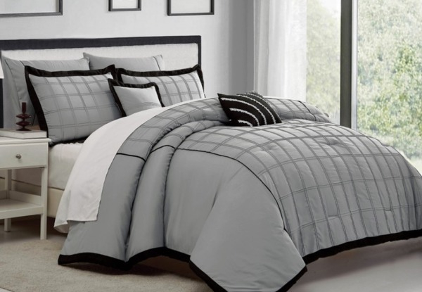 Seven-Piece Oversized Pleated & Quilted Comforter Set - Three Sizes Available