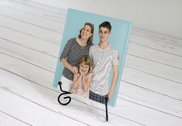 15x15cm Tabletop Acrylic Print with Easel Stand incl. Nationwide Delivery - Options for 13x18cm, or 15x20cm