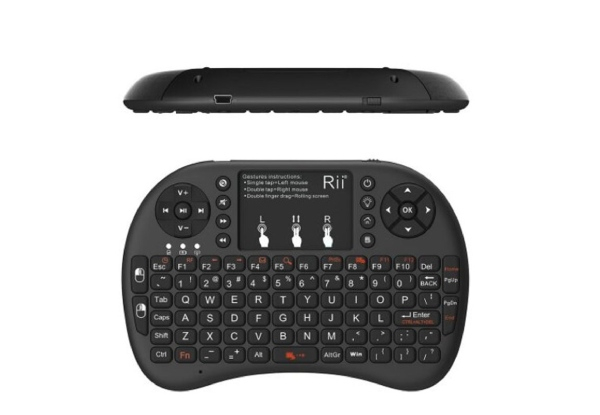 Rii I8 Multi-Function Mini 2.4ghz Wireless Touchpad Keyboard with Built-In Battery Compatible with HTPC