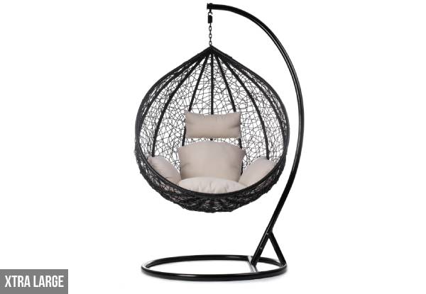 Outdoor Rattan Hanging Egg Shape Chair - Two Colours Available
