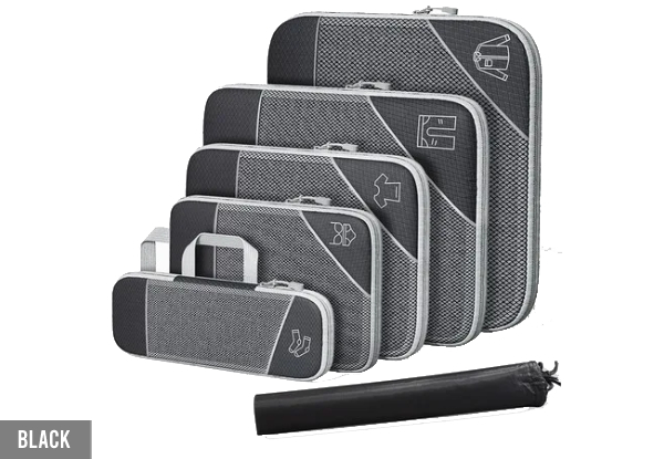 Six-Piece Compression Travel Organiser - Available in Eight Colours