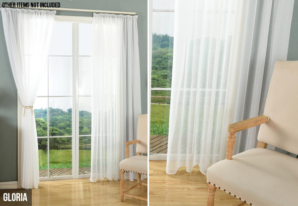 Sheer Ready-Made Net Curtains - Available in Two Styles & Six Sizes