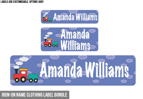 Personalised Name Labels - Iron On, Stick On, Allergy or Small Labels Available with Free Delivery
