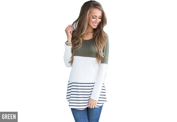 Striped Long Sleeve Top with Lace Detail - Four Colours & Sizes Available with Free Delivery