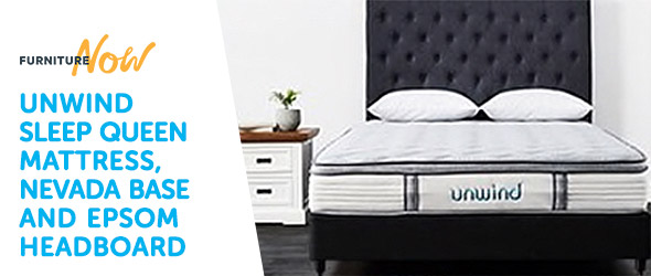 Unwind Sleep Queen Mattress, with Nevada Base and Epsom Headboard