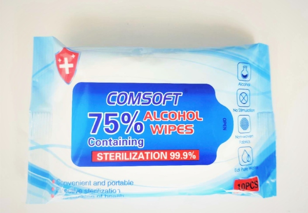 Three-Pack of 75% Alcohol Wipes