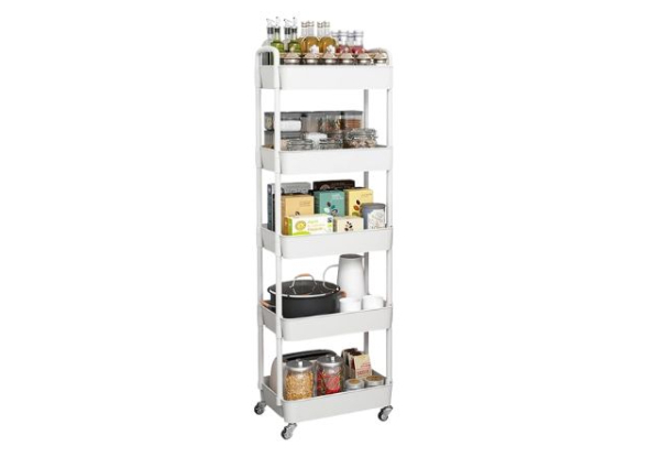 Multi-Layer Floor Standing Mobile Storage Trolley Rack