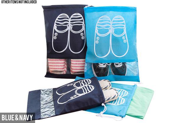 Ten-Pack of Drawstring Shoe Organiser Bags - Two Colours & Option for Two x Ten-Packs Available