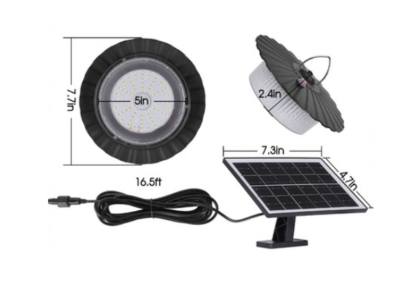 244 LED Solar Shed Pendant Light with Motion Sensor