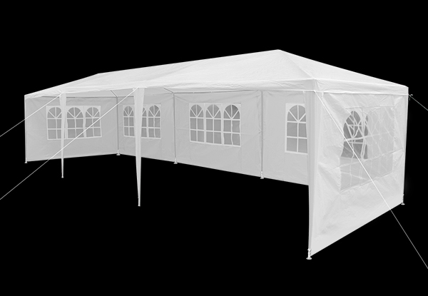 3x9m White Walled Water-Resistant Outdoor Gazebo