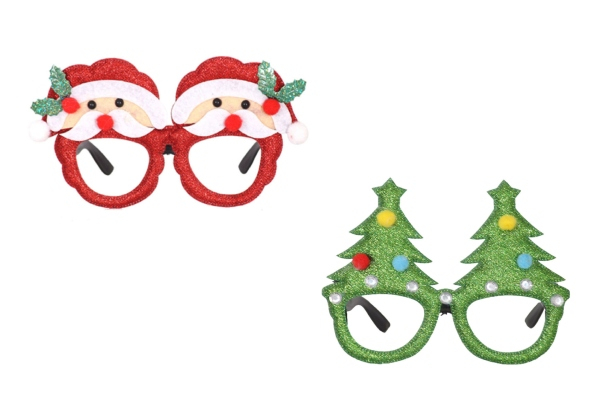 Novelty Kids Christmas Glasses Five-Pack - Two Options Available