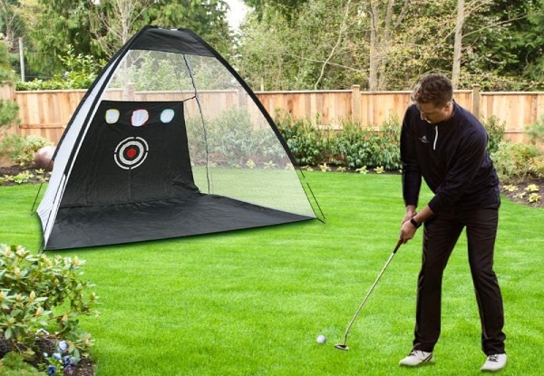 Foldable Golf Hitting Net Set with Chipping Target Pockets - Two Sizes Available