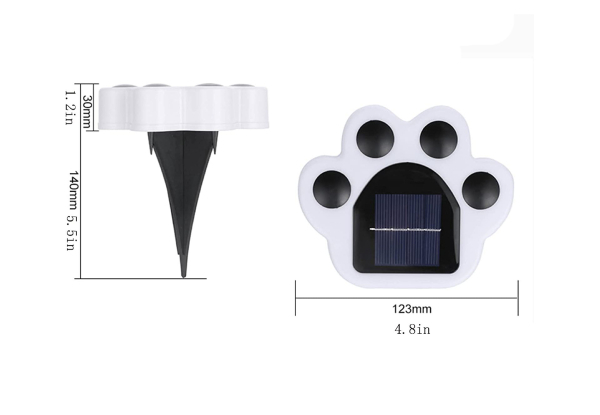 Four-Pack Solar Paw-Shaped Garden Light