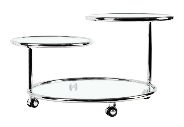 Three-Tier Round Coffee Table with Wheels