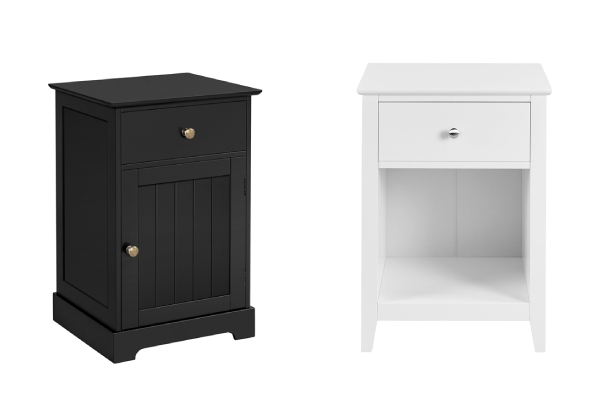 Two Bedside Tables - Two Styles & Two Colours Available