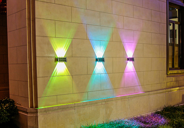 Solar Powered Double-Sided Wall Light - Two Styles & Three Colours Available