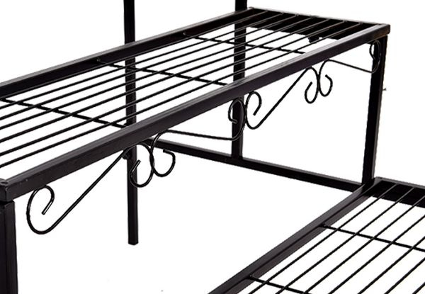 Levede Three-Tier Rectangle Plant Metal Stand - Two Colours Available