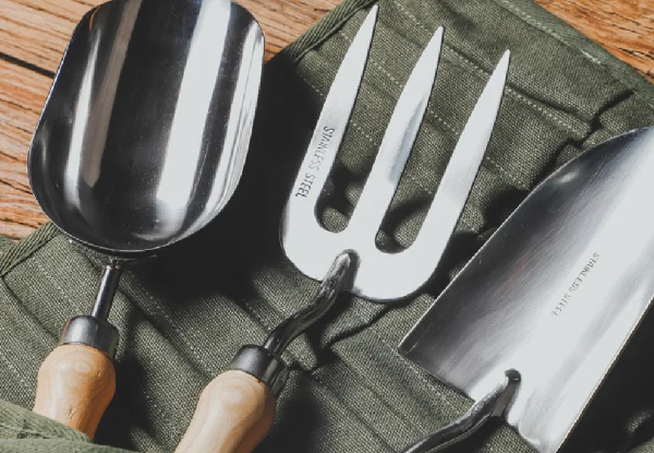 Three-Piece Stainless Steel Gardening Tool Set