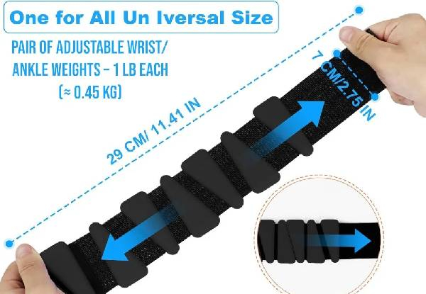 Two-Piece Adjustable Silicone 2lbs Wrist Weights