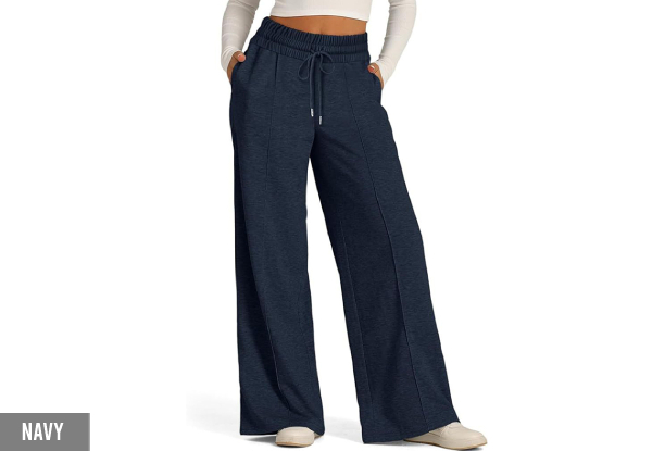 Women's Wide Leg Sweatpants with Pockets - Available in Four Colours & Five Sizes