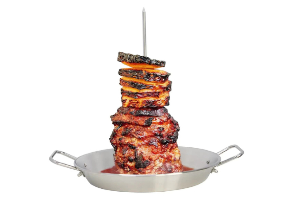 BBQ Vertical Skewer with Three Removable Spikes - Option for Two-Pack