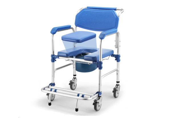 Three-in-One Commode Mobile Shower Chair Toilet Seat