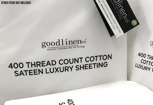 Good Linen Co. 400 Thread Count 100% Cotton Fitted White Sheet - 17 Sizes Available