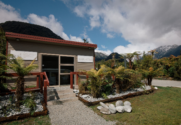 One-Night Stay for Two People in a Mountain View Studio for a Soak & Stay at Bella Vista Franz Josef Bella Vista incl. Wood Fire Waiho Hot Tub, Bike Hire & Late Check-Out