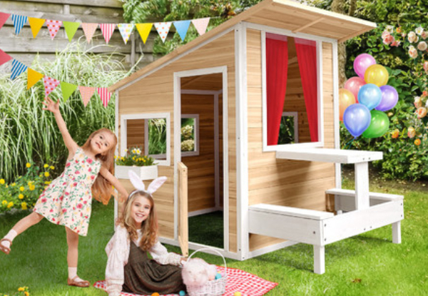 Outdoor Kids Wooden Cubby House