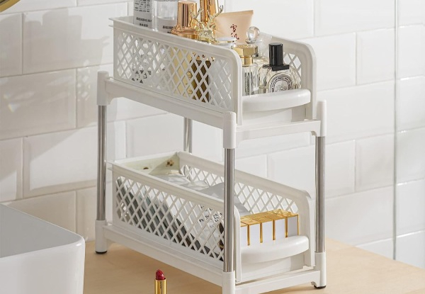Two-Tier Bathroom Pull Out Cabinet