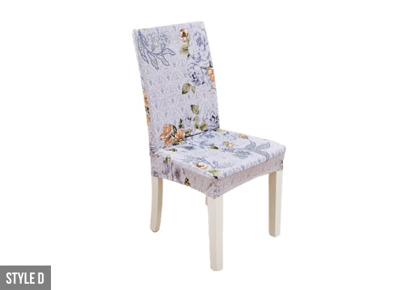 Two-Pack of Stretch Floral Printed Chair Covers - Five Styles Available - Options for Four & Eight Pack