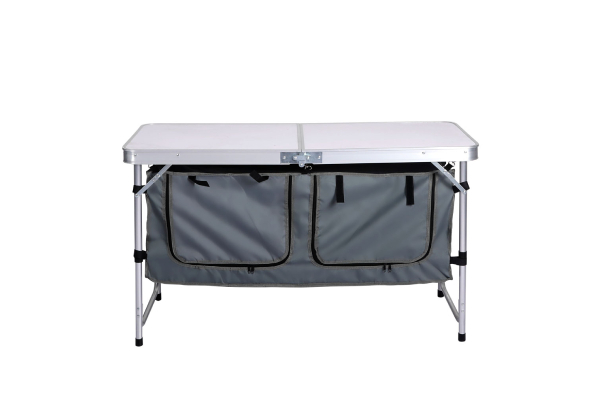 Levede Folding Aluminium Camping Table with Storage Organiser