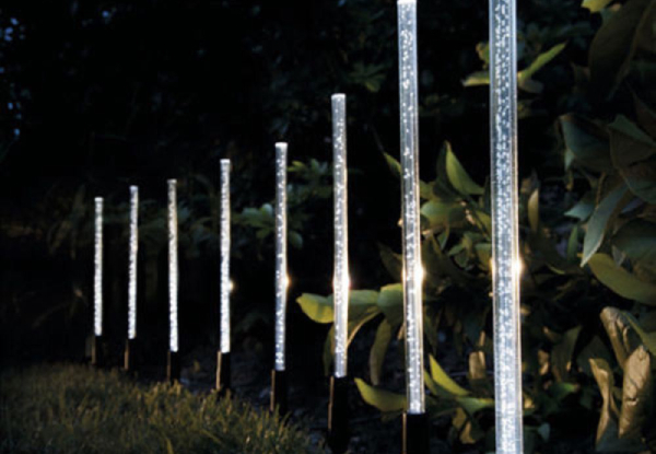 Eight-Pack of Solar Stick Lights - Two Colours Available with Free Delivery