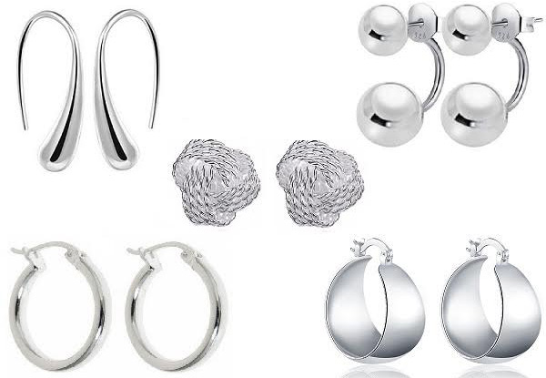 Silver Earring Range - Five Styles Available With Free Delivery