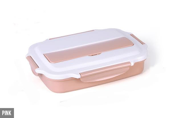Stainless Steel Lunch Box with Utensil Compartment - Three Colours Available