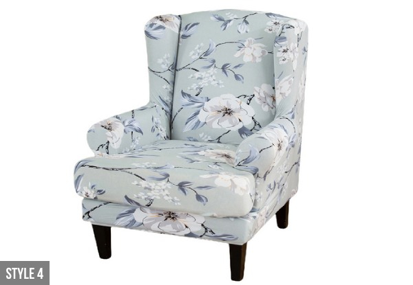 Stretchable Wingback Chair Cover - Six Styles Available & Option for Two-Pack