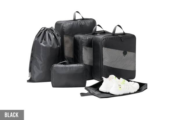 Six-Piece Compression Packing Cubes Travel Organiser Bag Set - Six Colours Available