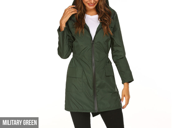 Hooded Women’s Rain Zip-Up Jacket - Five Sizes & Five Colours Available
