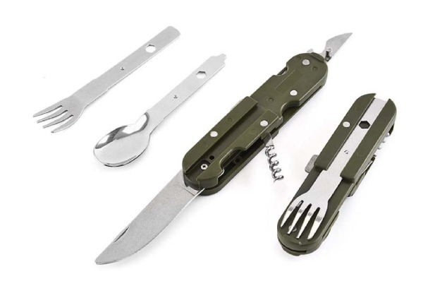 Outdoor Camping Tableware Folding Knife Fork and Spoon