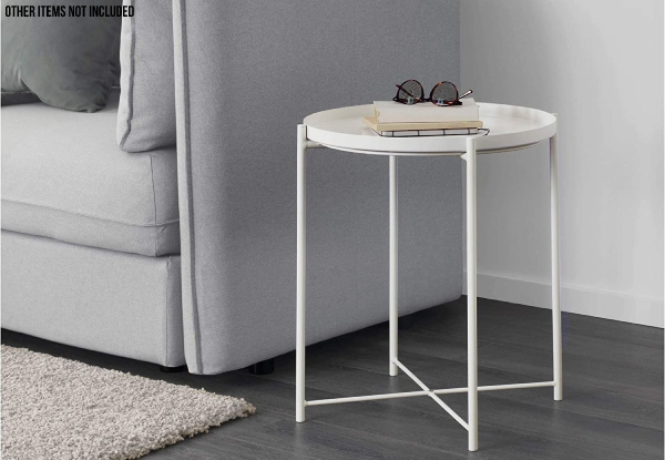 Sasaki End Table with Removable Tray - Two Colours Available - Pick Up Only