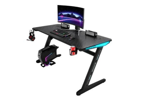 Gaming Computer Desk with LED Light
