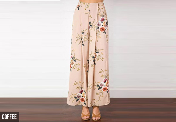 Floral Chiffon Split Pants - Three Colours & Five Sizes Available with Free Delivery