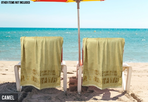 Shangri-La Linen All Bamboo Twin Pack Beach Towel - Six Colours Available