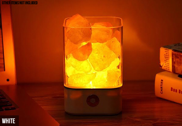 Natural Himalayan Salt Rock USB Table Light - Two Colours Available