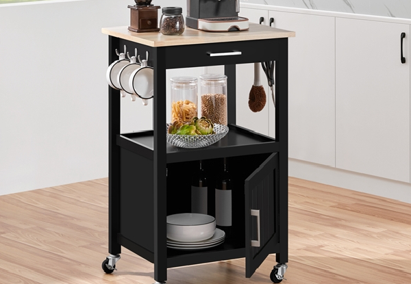 Rolling Kitchen Island Cart Storage - Available in Two Colours