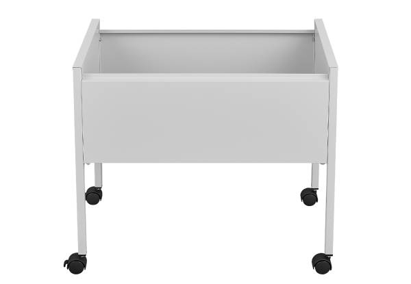 Rolling White Steel File Storage Trolley with Wheels