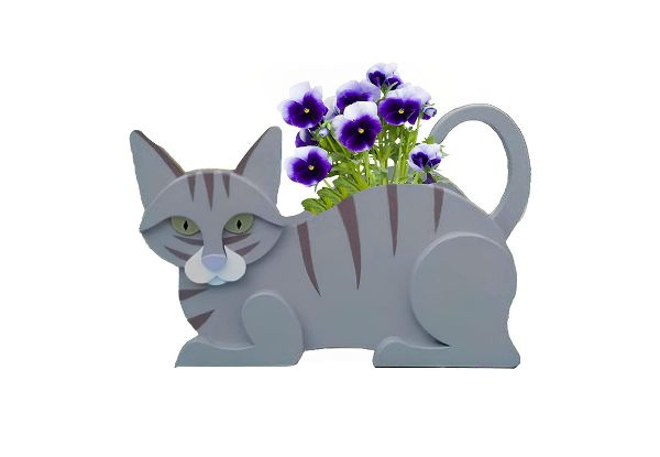 Novelty Cat Lanter Plant Pot - Available in Four Colours & Option for Two-Pack