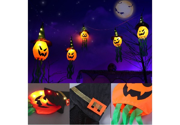 Five-Piece Halloween Ghost Pumpkin String Lights
