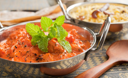 $49 for Two Curries, Two Plain Naan, Rice & Two Beers, Wines or Soft Drinks - Options for up to Eight People
