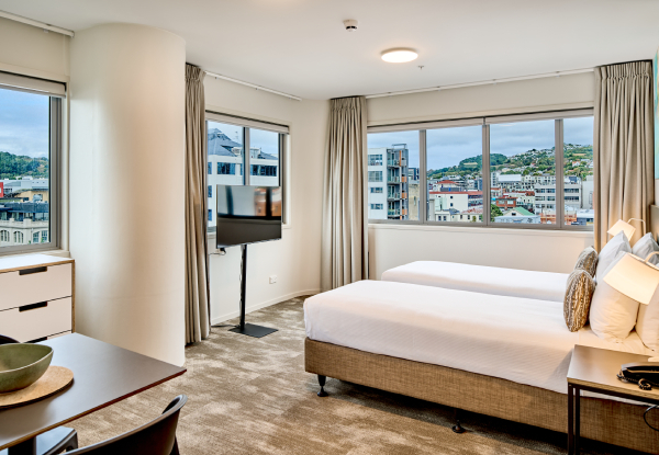 Luxury 4.5 Star Stay for Two at Sojourn Apartment Hotel on Ghuznee incl. Free Parking, WIFI & Late Check Out - Queen Studio & Deluxe King Studio Rooms Available - Option for One, Two or Three Nights